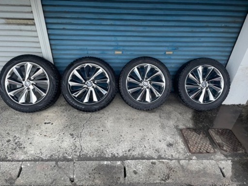 完売しました！17インチメッキアルミホイール5穴&スタッドレス×2+スパイクタイヤ×2中古