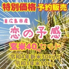【予約販売】『❤️恋の予感』🌾玄米40kg 🍁東広島市産　#13