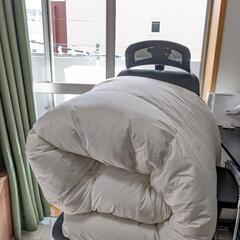 【美品】シングル羽毛掛け布団ホワイトダックダウン90% 1.0kg