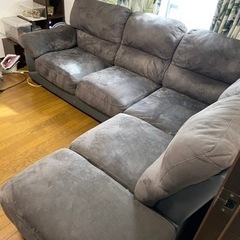中古。L型ソファ グレー