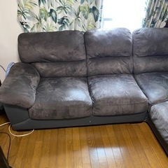 中古。L型ソファ グレー