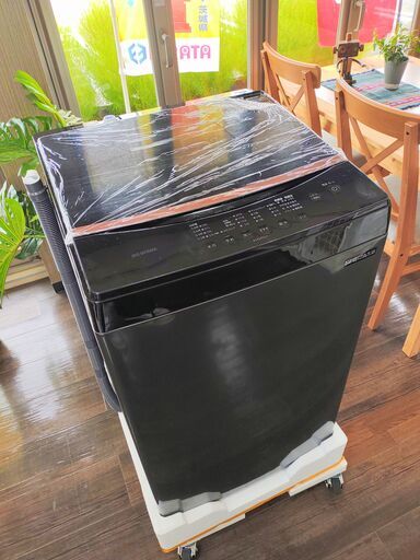 【未使用・22年式】アイリスオーヤマ縦型洗濯機６kgガラストップ