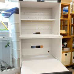 キッチンボード 幅60cm レンジボード レンジ台/食器棚/ブラック×ホワイト★買取帝国 志木店
