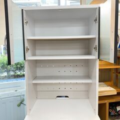 キッチンボード 幅60cm レンジボード レンジ台/食器棚/ブラック×ホワイト★買取帝国 志木店