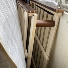 【ダブルベッド、マットレス・フレーム】すのこタイプ　クリーニング済　配達可能　管理番号50810