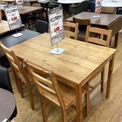 KJ-33【新入荷　リサイクル品】木製　ダイニング5点セット　ナチュラル