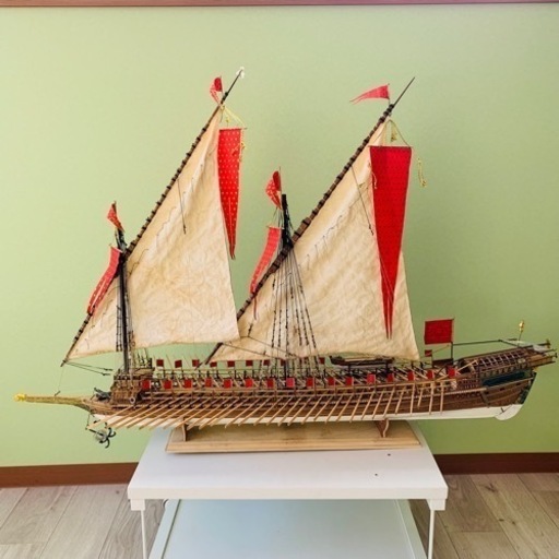 大型 70×65cm 木製 帆船 模型 1932 デンマーク レトロ 帆船模型