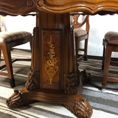 早い者勝ち猫足高級美品120cm丸アンティークテーブル