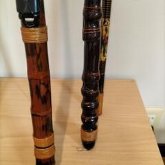 竹竿2本＆カーボン竿1本セット