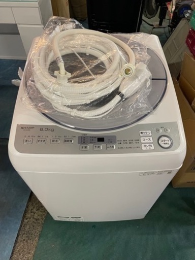 シャープ 8.0kg 2019年製 ES-GV8D-S 全自動洗濯機 簡易乾燥4.5kg 予約タイマー機能 槽洗浄 縦型洗濯機 家族 家電