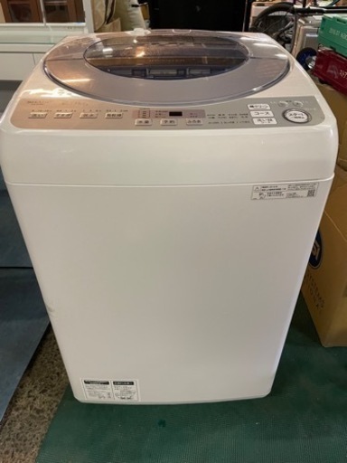 シャープ 8.0kg 2019年製 ES-GV8D-S 全自動洗濯機 簡易乾燥4.5kg 予約タイマー機能 槽洗浄 縦型洗濯機 家族 家電
