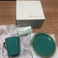 香蘭社　カップ&ソーサー(緑②)