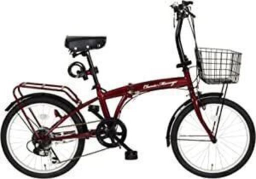 未使用です！20インチ折畳自転車　　ミムゴ(MIMGO)MG-CM206　６段ギア付き　ワインレッド