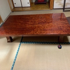 花梨のムク材一枚板座卓テーブル