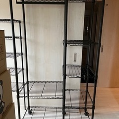 【お取引中】スチールラック衣装棚　マット黒