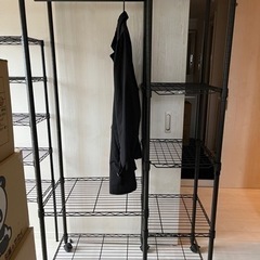 【お取引中】スチールラック衣装棚　マット黒