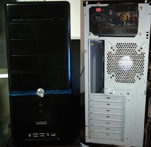 GIGABYTE社製_ミドルタワーPCケース(電源ユニット付)