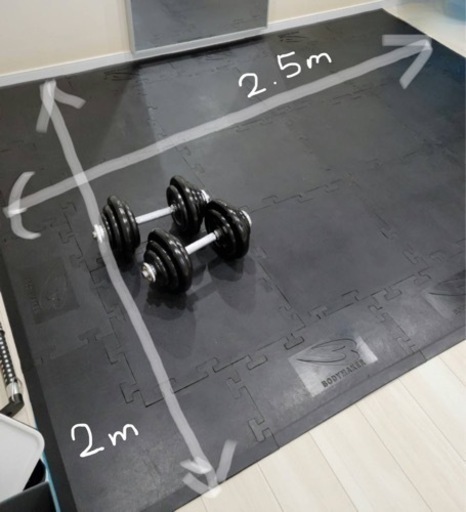 最終値下げ　トレーニング用マット\u0026ダンベル