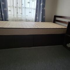 ニトリ　シングルベッド　マットレス付き　収納付き　ほぼ未使用