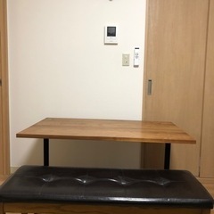 北欧系　カフェテーブルとベンチのセット