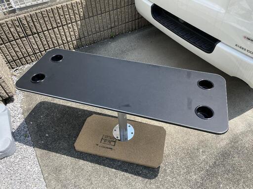 キャンピングカー ハイエース/キャラバン等 （セカンドor荷室）ドリンクホルダー4つ テーブル 昇降式 ワンポール 車中泊
