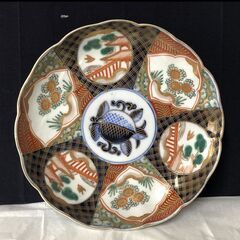 e1972 古伊万里 色絵 七寸皿 5枚 径21cm 輪花皿 錦手 割絵