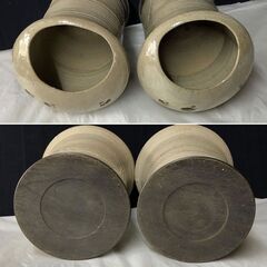 F265 出雲焼 刷毛目 手焙り 一対 九代 長岡住右衛門 空味