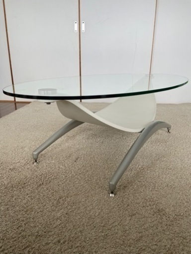 TEMPERED GLASS テーブル 楕円形