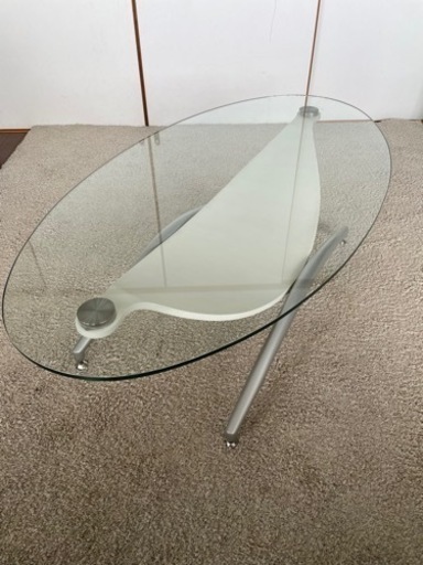 TEMPERED GLASS テーブル 楕円形