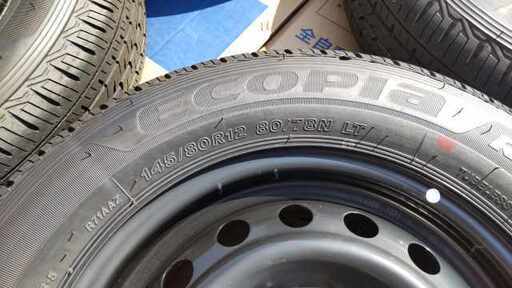 値引き！ブリジストン　エコピア　710A 145/80R12 新車外し e-tireshop_21sum-bs-0648-set
