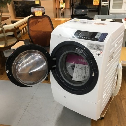 S735 日立 ドラム式洗濯乾燥機 ビッグドラム 左開き 10kg ホワイト BD-SG100BL⭐動作確認済⭐クリーニング済