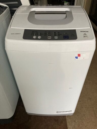 ☆中古￥9,800！【会員価格￥9,000】HITACHI　5.0kg洗濯機　家電　2018年製　NW-H53型　幅54cmｘ奥行51cmｘ高さ97cm　【BJ060】