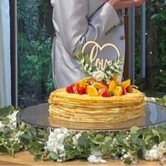 結婚式　ケーキトッパー&ケーキ装花