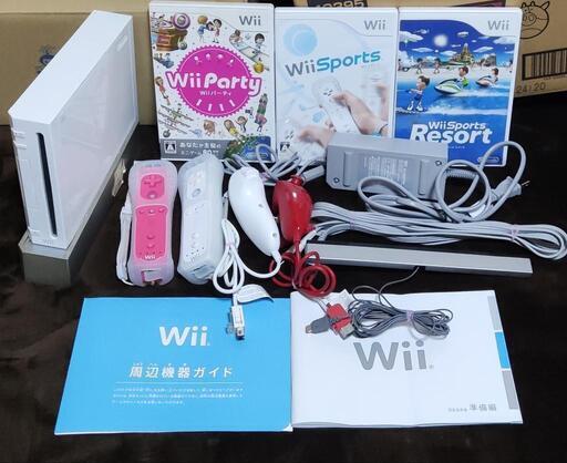 【手渡し限定】wii本体+ソフト3本+VC