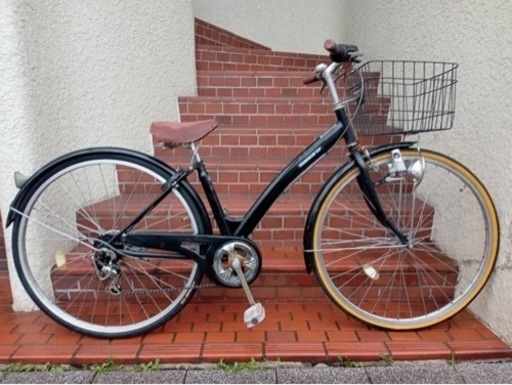 27インチ自転車】外装6段変速付 チェーン、前カゴ、サドル新品❗️若林