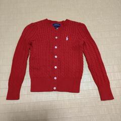 子供服（約5歳）　POLO(ラルフ・ローレン)赤のカーディガン115
