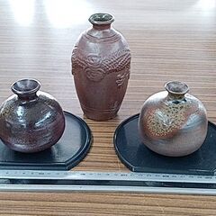 【中古品】徳利（山原焼）、花瓶セット