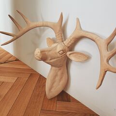 インテリア　木製　鹿　飾り