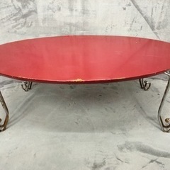 折り畳みテーブル　楕円　赤　90cm レッド