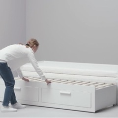 【讓渡者決定】 IKEAデイベッド 引き出し2/マットレス2付き, ホワイト