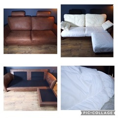 ☑️ヤフ売約済　首都圏送¥0〜極上リラックスフォーム23万3人掛けソファー+オットマン+Wヘッドフルオプション