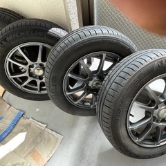 引き取り限定】185/65r15 ミシュランタイヤ アルミホイール付