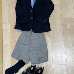 卒業式、入学式に！男の子120フルセット(リボン、靴、靴下付)