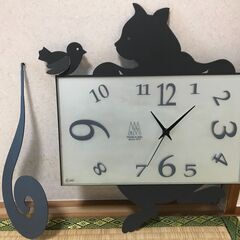 アルティ・エ・メスティエリ　黒猫の壁掛け時計イタリア製