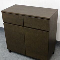 希少廃盤品 無印良品/MUJI タモ材キャビネット 木製扉 脚付き 幅80 