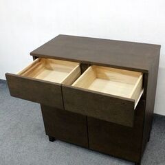 希少廃盤品 無印良品/MUJI タモ材キャビネット 木製扉 脚付き 幅80 