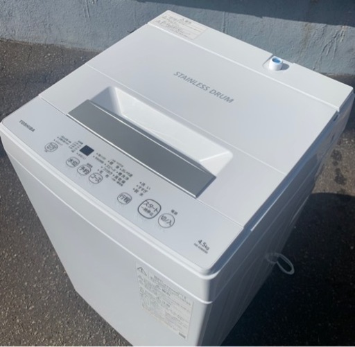 札幌市内配送無料 美品 22年製 TOSHIBA 東芝 4.5kg 全自動洗濯機 AW-45M9