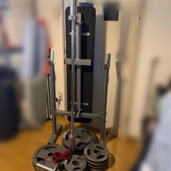 【値下げ】筋トレ　バーベルプレート　シャフト　