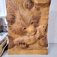 木彫りの熊 珍しい壁掛けタイプ