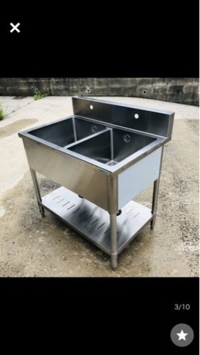 タニコー 2槽シンク ステンレス 業務用 流し台 店舗 厨房